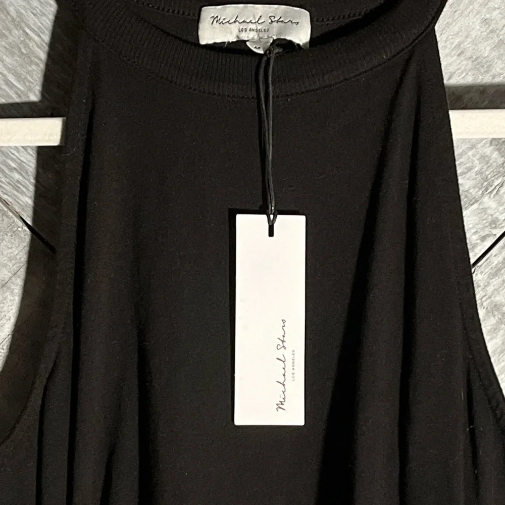 Michael Stars NWT Halter Midi Black dress soft cotton jersey stretch. - Picture 12 of 13